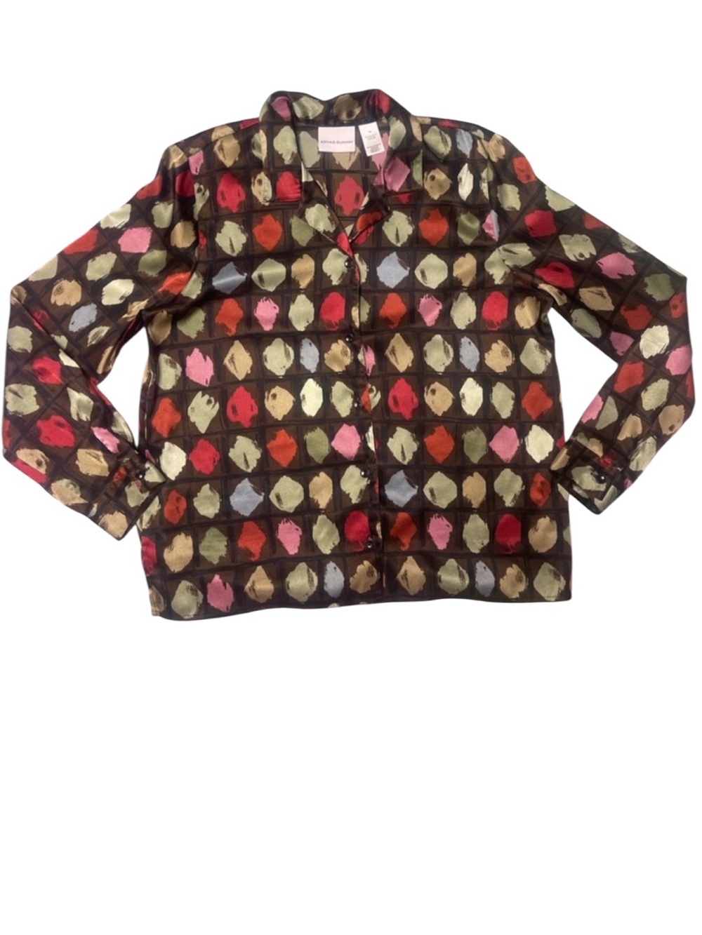 Alfred Dunner Multicolor Geometric Print Button-Down Shirt